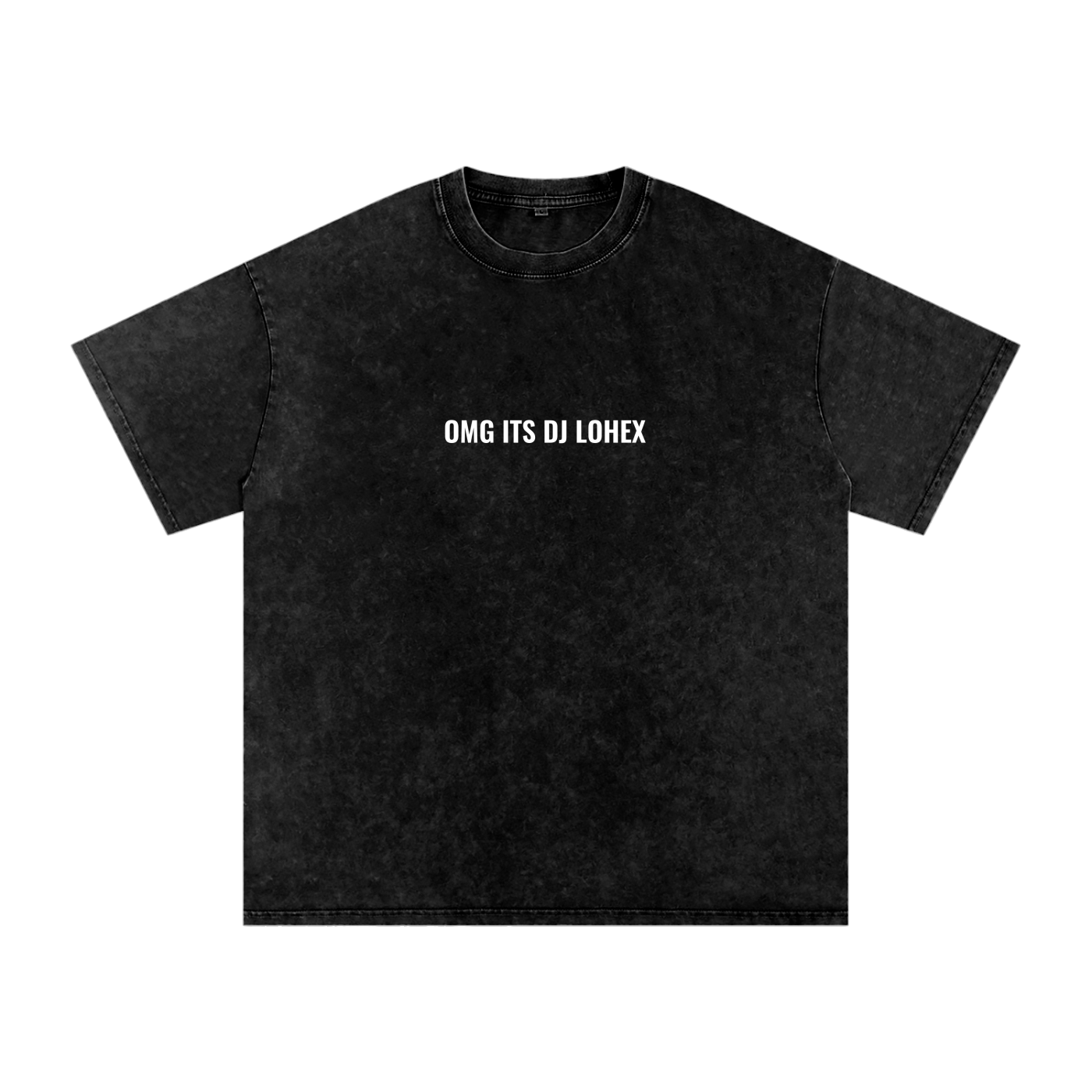 "OMG ITS DJLOHEX TEE" Snow Washed Oversized Cotton T-Shirt